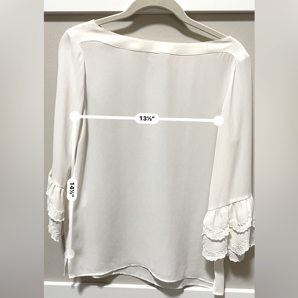 LOFT Dress Top| 3/4 Length Sleeves| w/Lace Detail - Picture 2 of 3